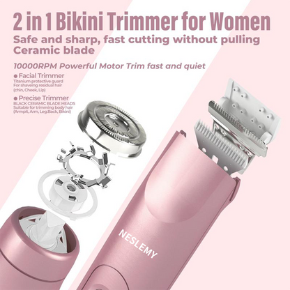 💥💥💥LAST DAY 80% OFF 2-in-1 Women’s Electric Shaver – Dual Head Precision Trimmer