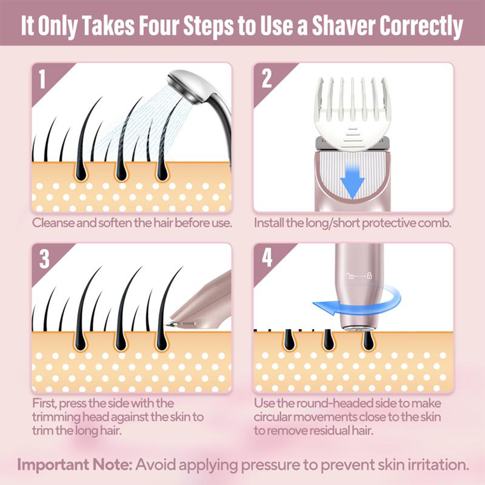 💥💥💥LAST DAY 80% OFF 2-in-1 Women’s Electric Shaver – Dual Head Precision Trimmer